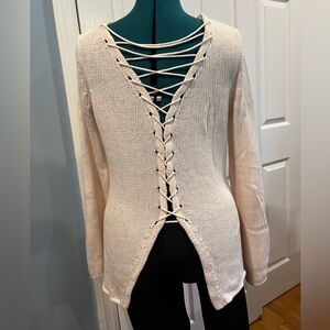Pale pink Central Park West cotton sweater